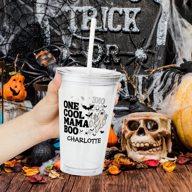 Retro Ghost One Halloween Boy 1st Birthday Acrylic Tumbler (Creator Uploaded)