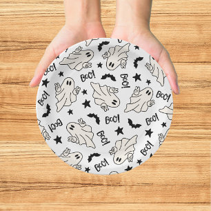 Retro Ghost Spooktacular  Halloween Paper Plates