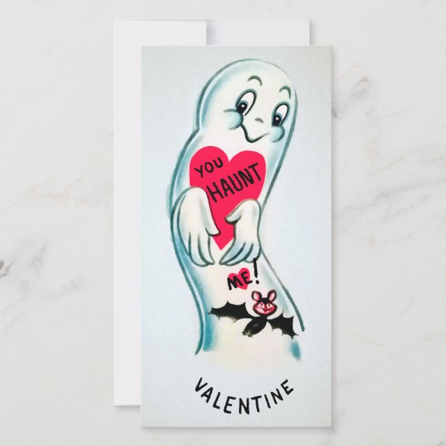 Retro Ghost Valentine's Card (Front)