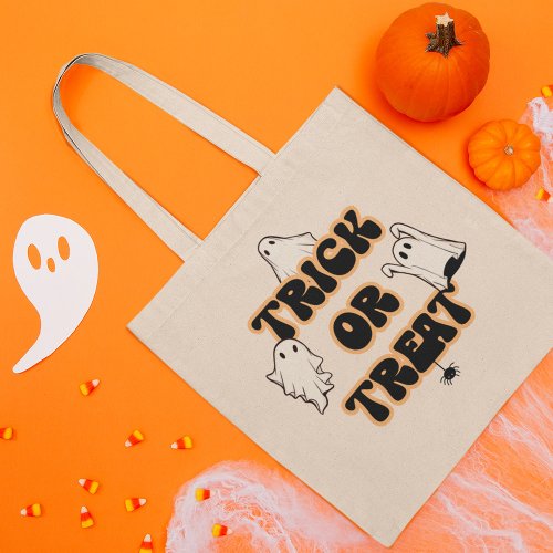 Retro Ghosts Halloween Trick or Treat Tote Bag