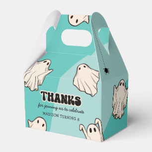 Retro Ghosts Kids Halloween Birthday Party Favor Boxes