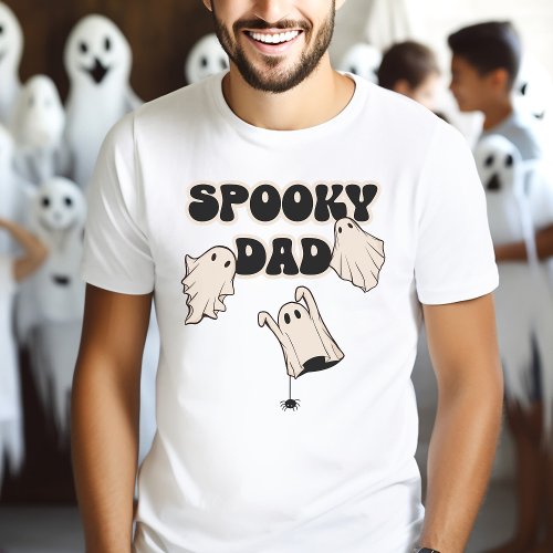 Retro Ghosts Spooky Dad Halloween T_Shirt