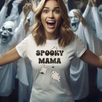  Retro Groovy Halloween Ghost Spooky Mama Costume T