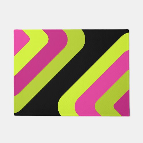 Retro Giant Diamonds Chartreuse Magenta Doormat