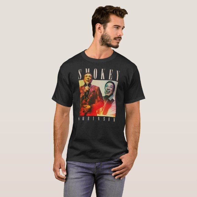 Retro Gifts Smokey Robinson The King Of Motown  T-Shirt (Front Full)
