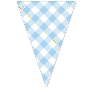 Retro Gingham Baby Blue Bunting Flags