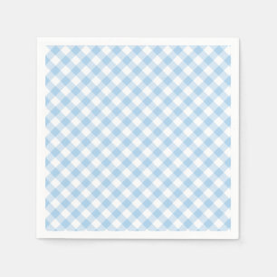 Retro Gingham Baby Blue Napkins