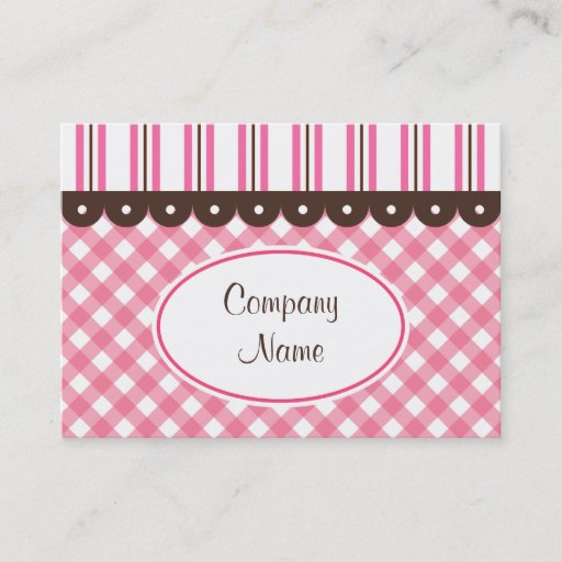 Customizable Retro Gingham Business Cards