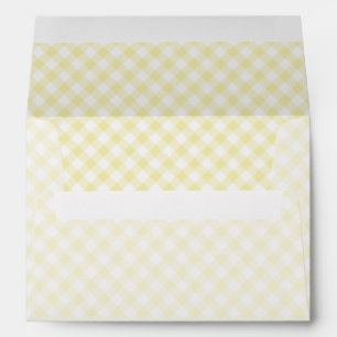 Retro Gingham Butter Yellow Envelope