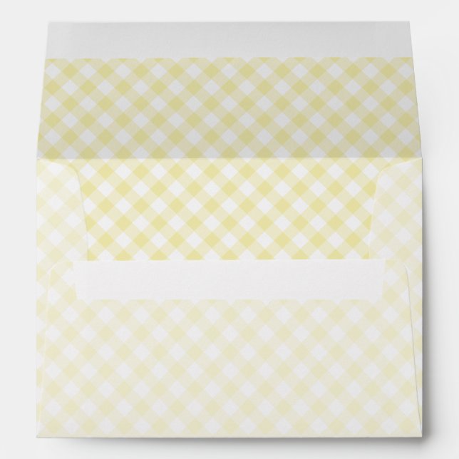 Retro Gingham Butter Yellow Envelope (Back (Bottom))