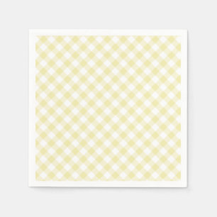 Retro Gingham Butter Yellow Napkins