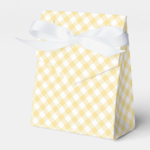 Retro Gingham Canary Yellow Favor Boxes