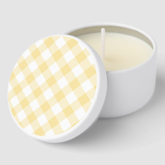 Retro Gingham Canary Yellow Mini Candle Favors