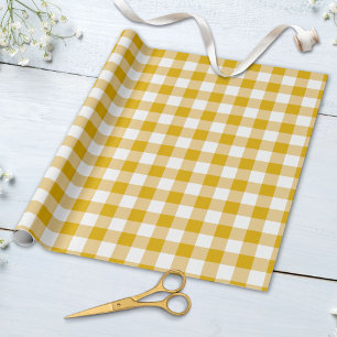 Retro Gingham Check Plaid Patten in Pastel Colors Wrapping Paper