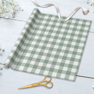 Retro Gingham Check Plaid Patten in Pastel Colors Wrapping Paper