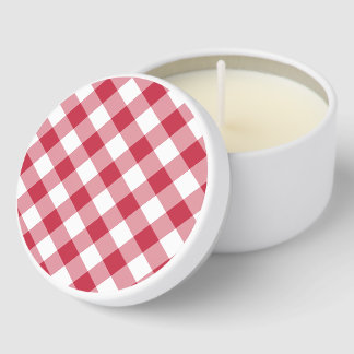 Retro Gingham Cherry Red Mini Candle Favors