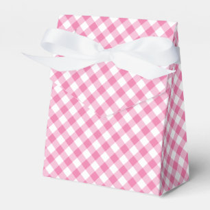 Retro Gingham Fuchsia Pink Favor Boxes