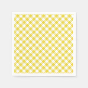 Retro Gingham Golden Yellow Napkins