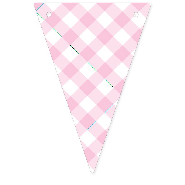 Retro Gingham Light Pink Bunting Flags (First Flag)