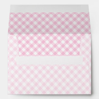 Retro Gingham Light Pink Envelope