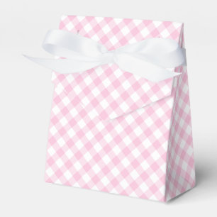 Retro Gingham Light Pink Favor Boxes