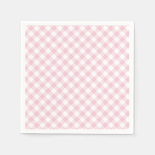 Retro Gingham Pink Napkins