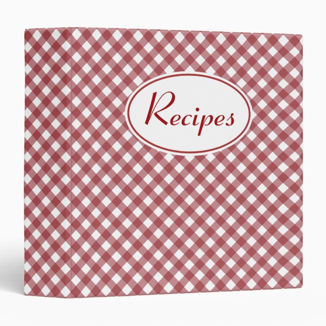 Retro Gingham Recipe Binder (Front/Spine)