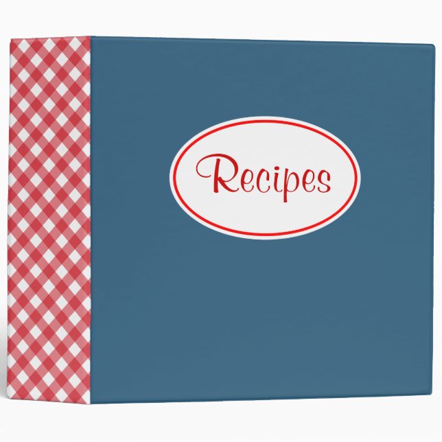 Retro Gingham Recipe Binder (Front/Spine)