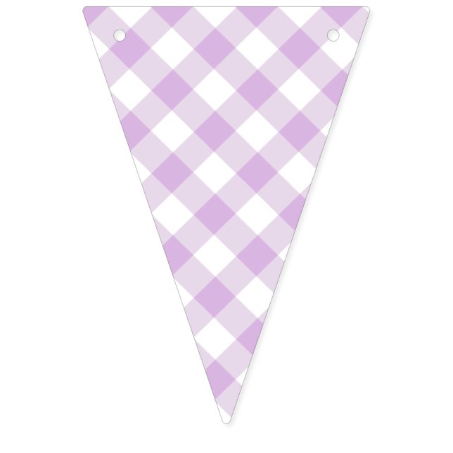 Retro Gingham Soft Lilac Bunting Flags (First Flag)