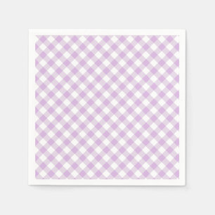 Retro Gingham Soft Lilac Napkins