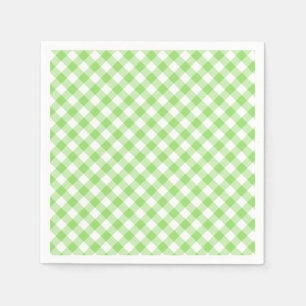 Retro Gingham Spring Green Napkins