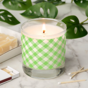 Retro Gingham Spring Green Scented Candle