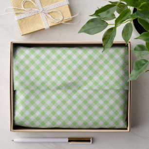 Retro Gingham Spring Green Tissue Paper