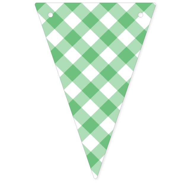 Retro Gingham Summer Green Bunting Flags (First Flag)