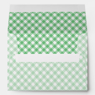 Retro Gingham Summer Green Envelope
