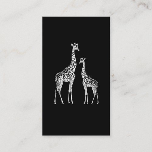 Retro Giraffe Funny Safari Animal Art Business Card