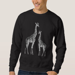 Retro Giraffe Funny Safari Animal Art Sweatshirt