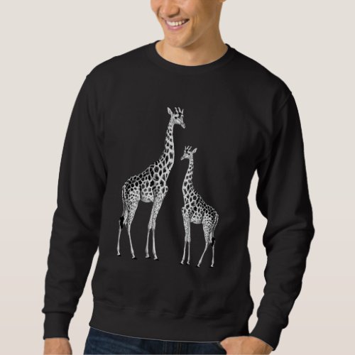 Retro Giraffe Funny Safari Animal Art Sweatshirt