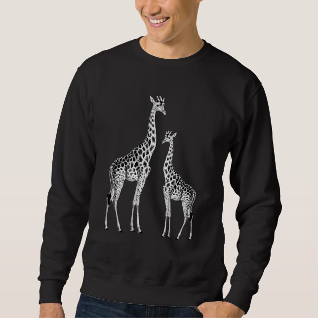 Retro Giraffe Funny Safari Animal Art Sweatshirt (Front)