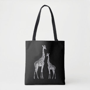 Retro Giraffe Funny Safari Animal Art Tote Bag
