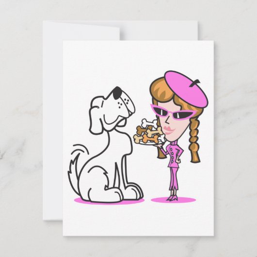 retro girl and pet dog (Front)
