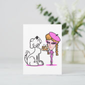 retro girl and pet dog (Standing Front)