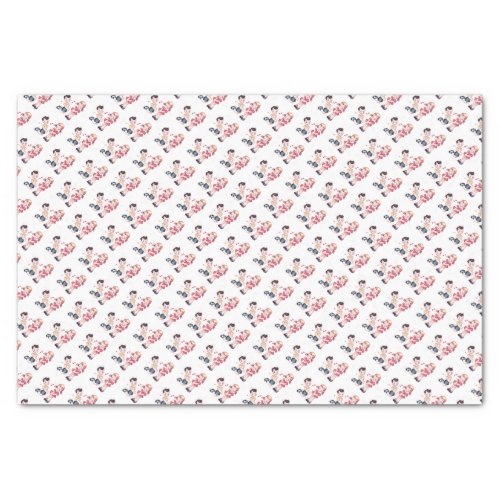 Retro Girl  Boy Valentines Tissue Paper