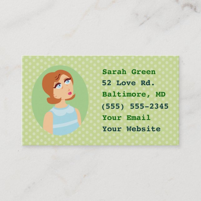 Retro Girl Business Cards (Front)