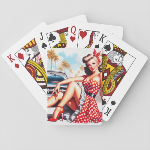 Retro Girl Classic Pin Up Playing Cards