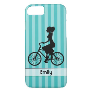 Retro Girl Cyclist Silhouette iPhone 8/7 Case