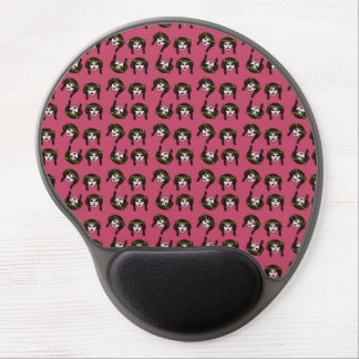 retro girl daisy chain pattern pink gel mouse pad