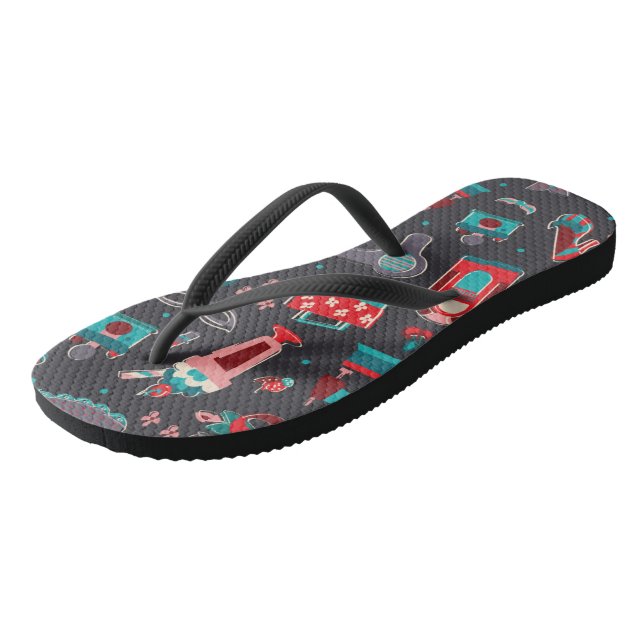 Retro Girl Flip Flops (Angled)