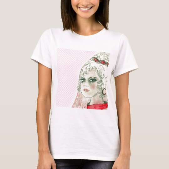 Retro Girl In Red T-Shirt