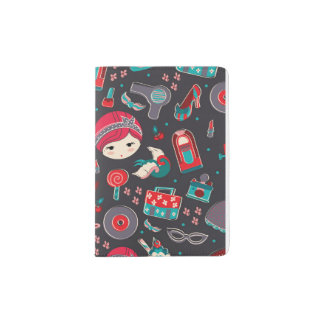 Retro Girl Passport Holder